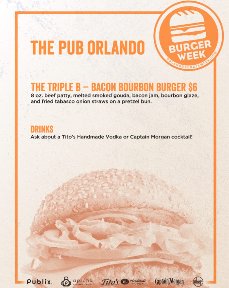 Orlando Burger Week The Pub